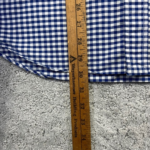 Ralph Lauren Dress Shirt Mens L Blue White Gingham Check Button Down Long Sleeve - Picture 15 of 16